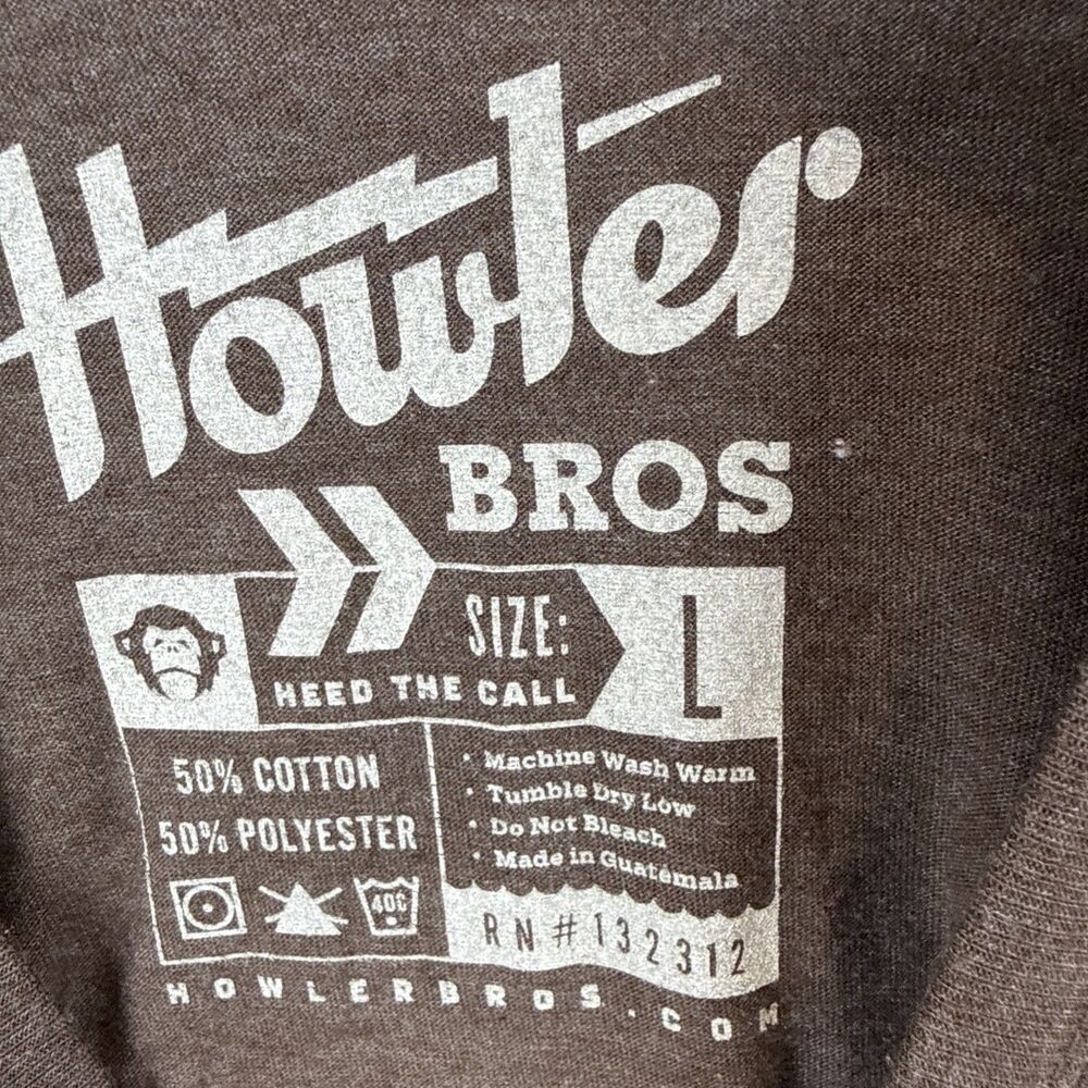 Howler Bros. Hill Country Sliders Brown TShirt Size Large - Picture 7 of 11